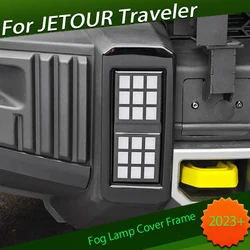 Front and Rear Fog Lamp Cover Frame Suitable for JETOUR Traveler T2 2023 Stainless Steel Anti-scratch Black Titanium Sequin