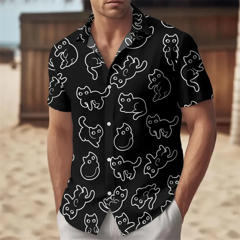 

Hawaii Style 3D Print Neon Flamingo Coconut Tree Hawaiian Shirts Men Clothes Short Sleeve Lapel Button Shirt Summer Trend Chill