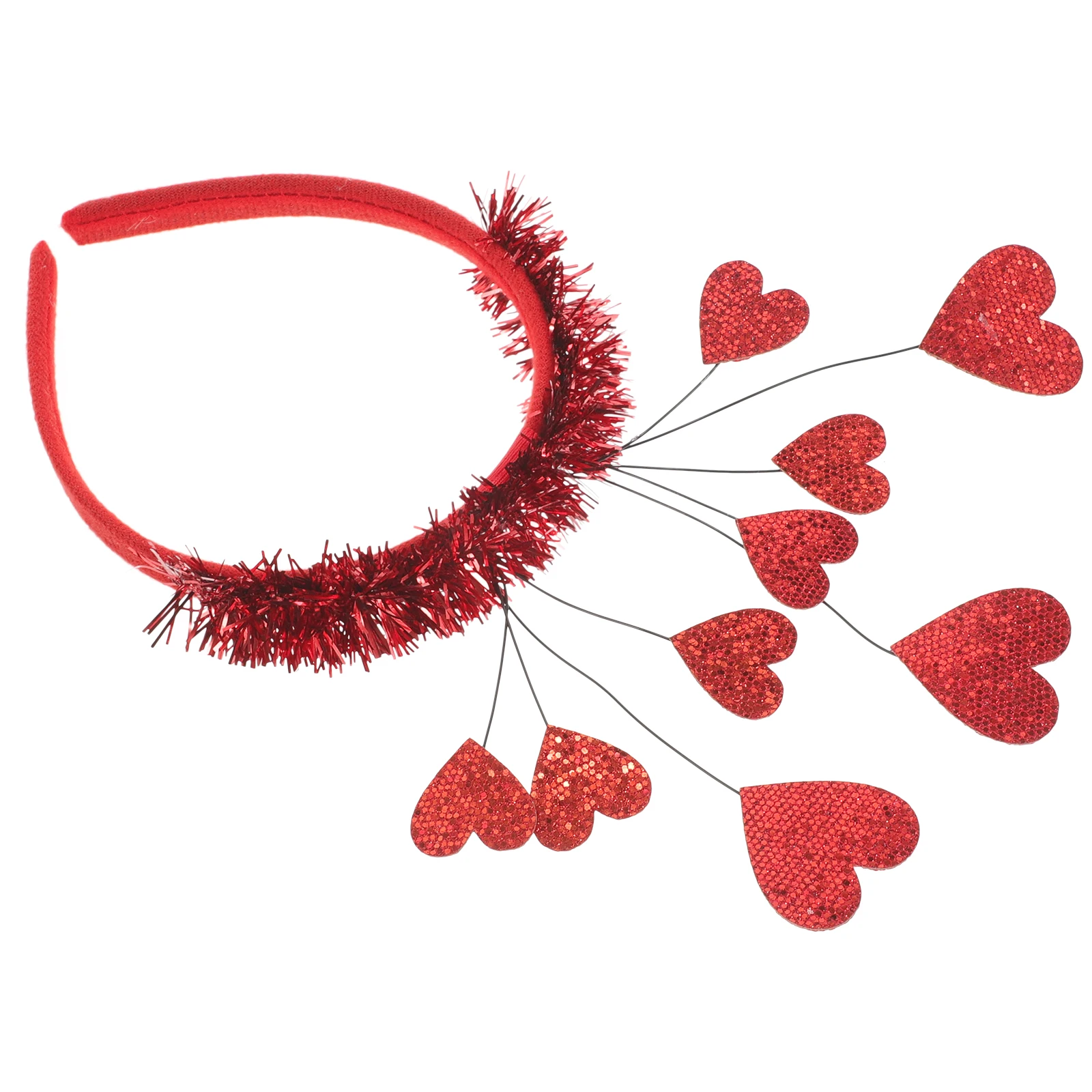 

9 Heart Shaped Headbands Valentine's Day Theme Red Felt Hair Accessories for Party Wedding Comfortable Stylish