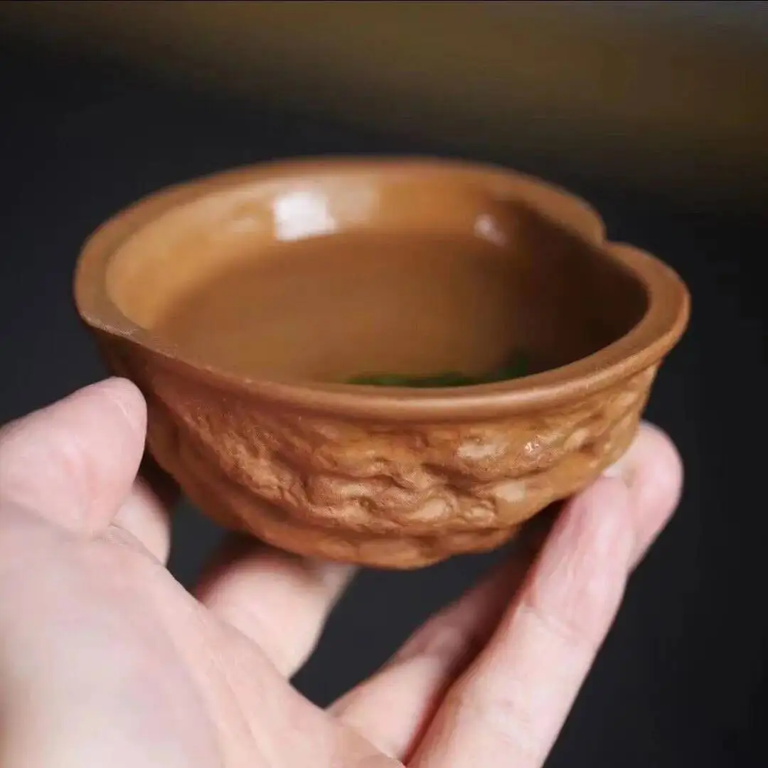 1Pc Purple Clay Section Mud Walnut Pair Cup Master Cup Guest Cup Purely Handmad…