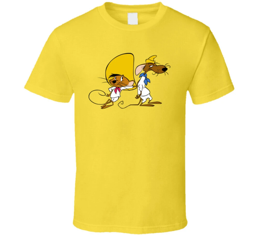 Speedy Gonzalez And Slow Poke Rodriguez Cartoon T Shirt  COTTON Printed T-shirt anime clothes  New Arrival   anime  fashion