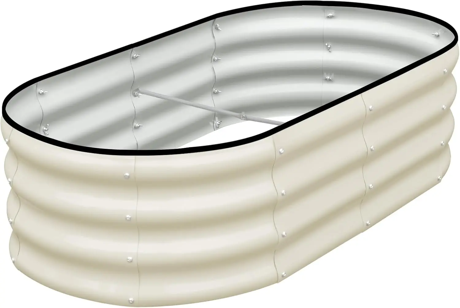 4x2x1ft Oval Metal Raised Garden Bed for Outdoor Plants and Vegetables, Durable Galvanized Planter Box