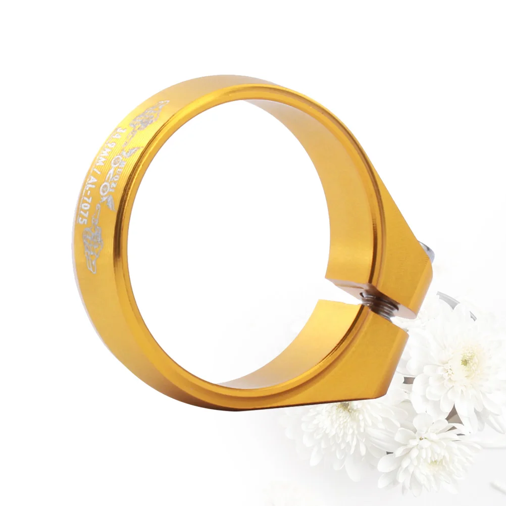 

Aluminum Alloy Seat Clamp 34.9Mm Strong Locking Bike Seatpost Clamp For Mountain Road Bike Durable Seat Tube Collar Golden