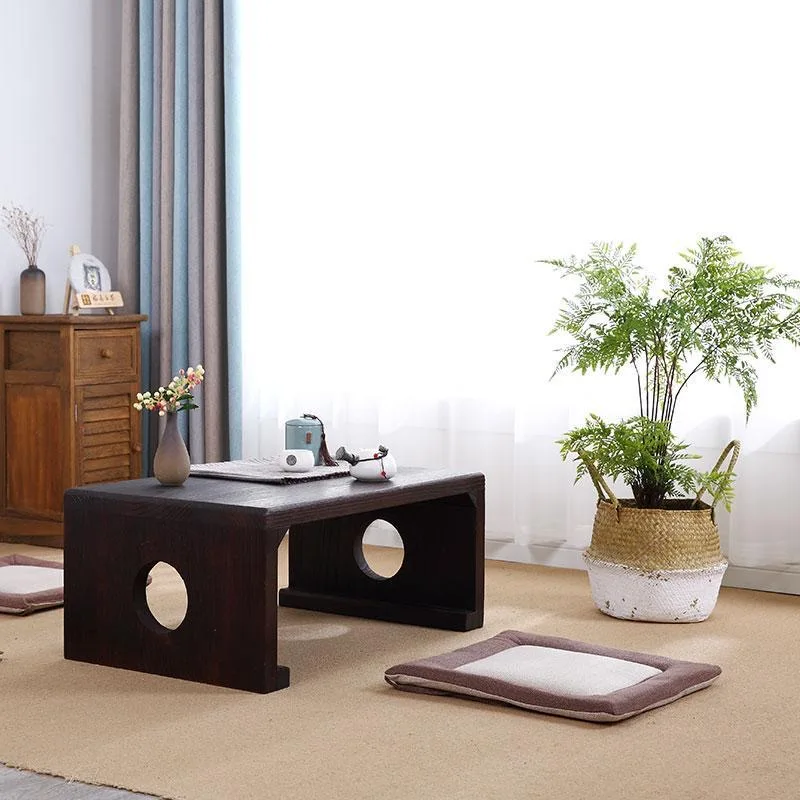 Floor Tea Table - Traditional  Low Coffee Table, Solid Wood Zen Coffee Table for Living Room, Tatami.Tea Ceremony