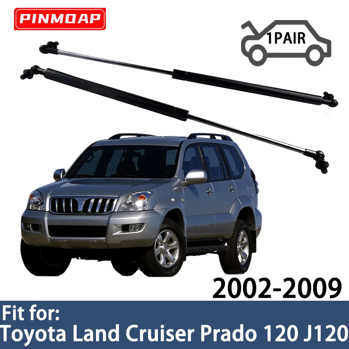 Amortisseur pneumatique avant compatible avec Toyota Land Cruiser Prado 120 J120 2002-2009, tige de ressort pneumatique OE 5345069055 5344069055