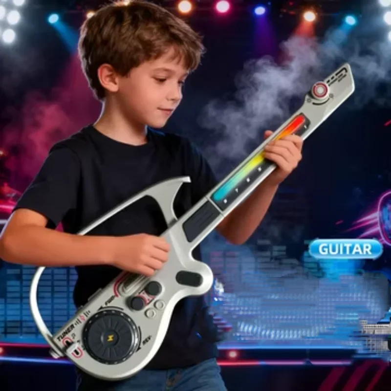 dj-guitar-with-lights-multi-functional-electric-children-musical-instrument-string-free-foldable-mobile-connection-kid-toy-gifts