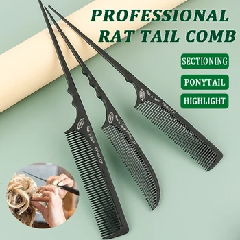 プロのヘアスタイリスト,カーボンカット,カラーブラック,帯電防止ヘアスタイリングコーム