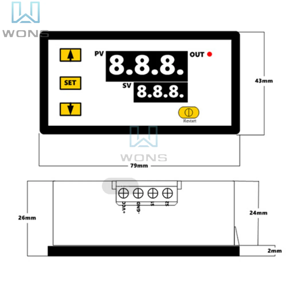 Digital Thermostat W3230 AC 110-220V Digital Temperature Control LED Display Thermostat with Heat/Cooling Control Instrument