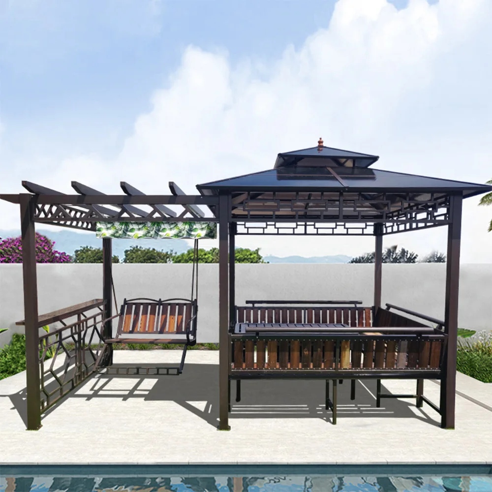 

Grape rack Outdoor courtyard Shade Solid wood balcony Roof garden pavilion [Deposit]
