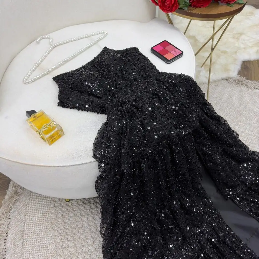 Bella Sequin Strapless Sleeveless robes de soirée Side High Split Customized Evening Dresses Valentines Day Formal Wedding Dress