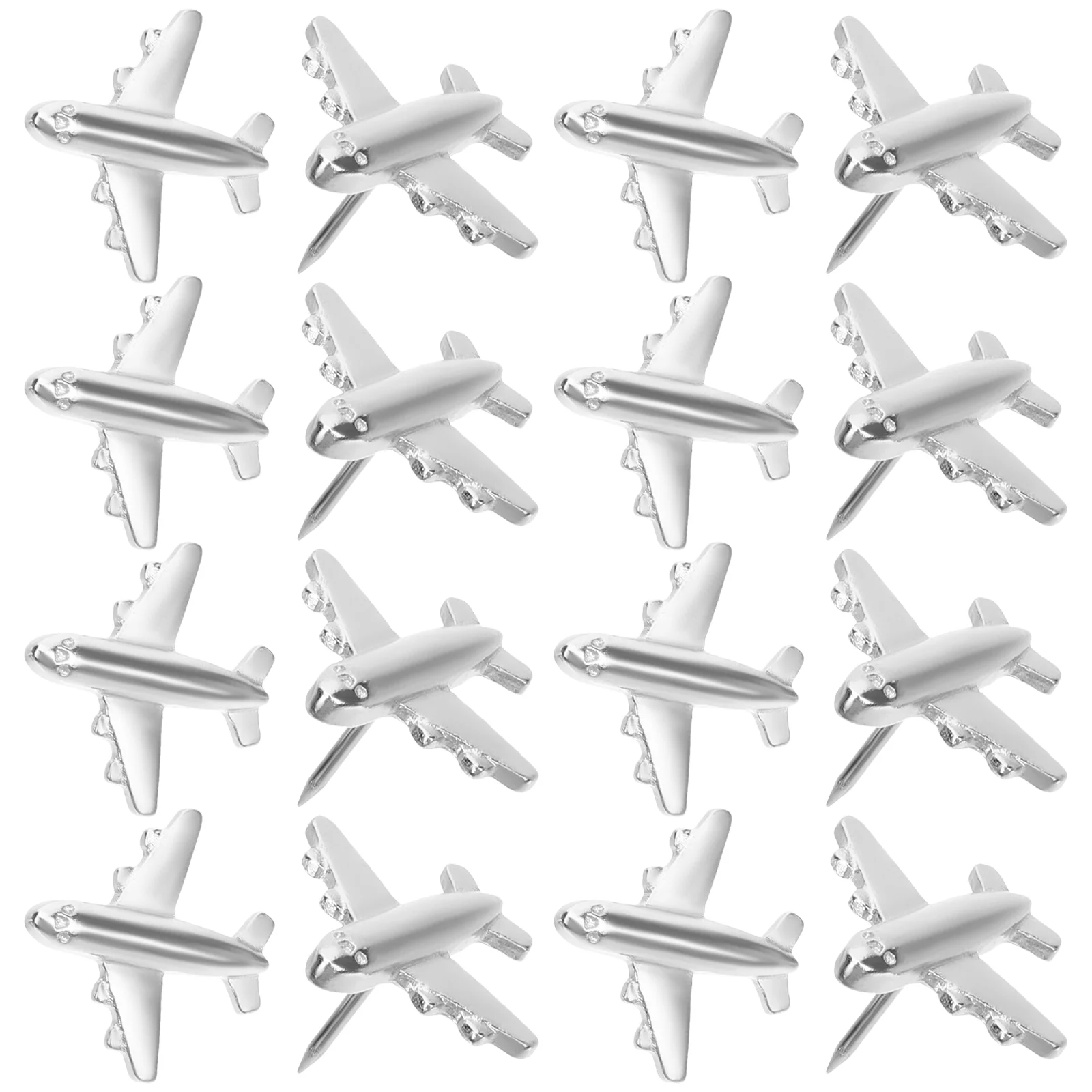 12 Pcs Aircraft Pushpin Plane Flag Corkboard Decorative Bulletin Tacks Metal Map