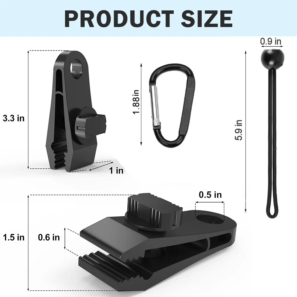 텐트 클립, 캐노피 차양 클립, 방수포 로프 클립, 고강도 장력 고정, 야외 캠핑에 적합, 5 개 또는 40 개