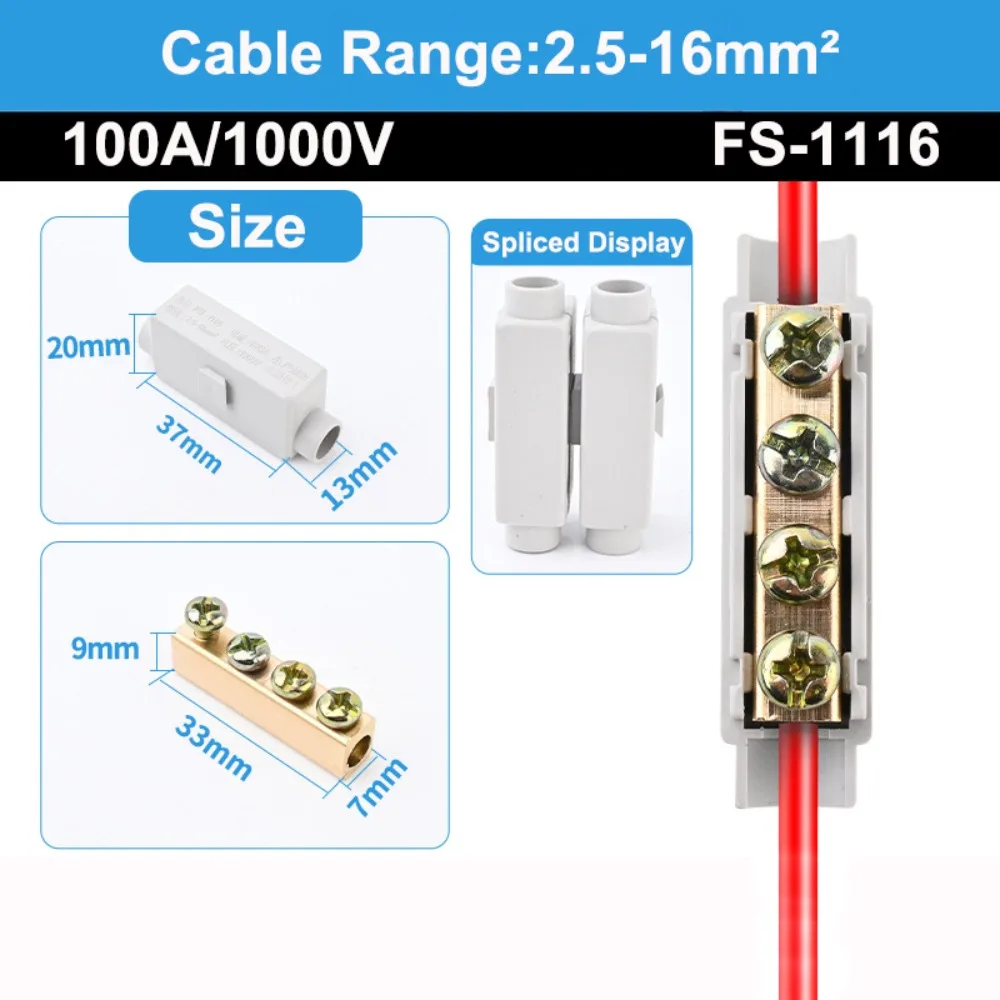 New Conductor Brass High Power Splitter Large Current Universal Quick Terminal Block Fast Connector Electrical