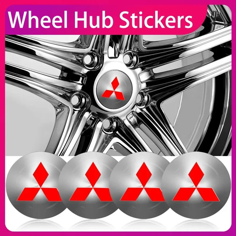

56mm Car Wheel Center Hub Cap Rim Cover Emblem Wheel Trim decal Stickers For Mitsubishi ASX Lancer Pajero Outlander L200 EVO