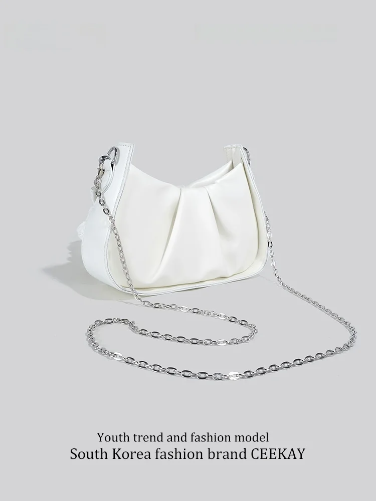 Ceekay Modern Neutral Style Underarm Bag Women's Crossbody Bag Summer 2024 Soft Square Shape Youth Daily Use Zipper Closure