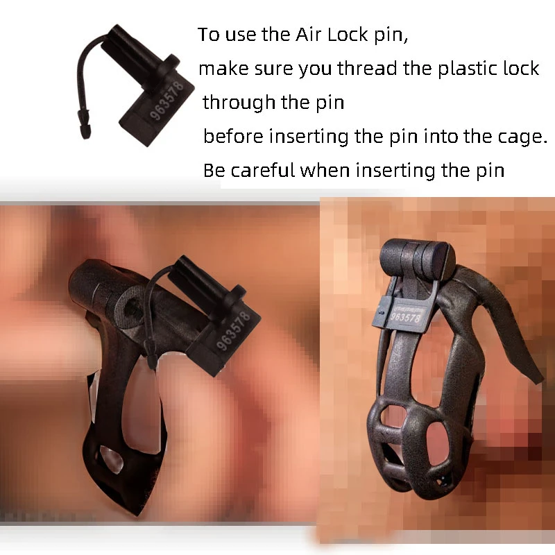 2021 neue Design Air Lock Pin Für Cobra Cock Cage mit 5 stücke Kunststoff Ein-zeit Code Lock Keuschheit gerät Zubehör Sperren