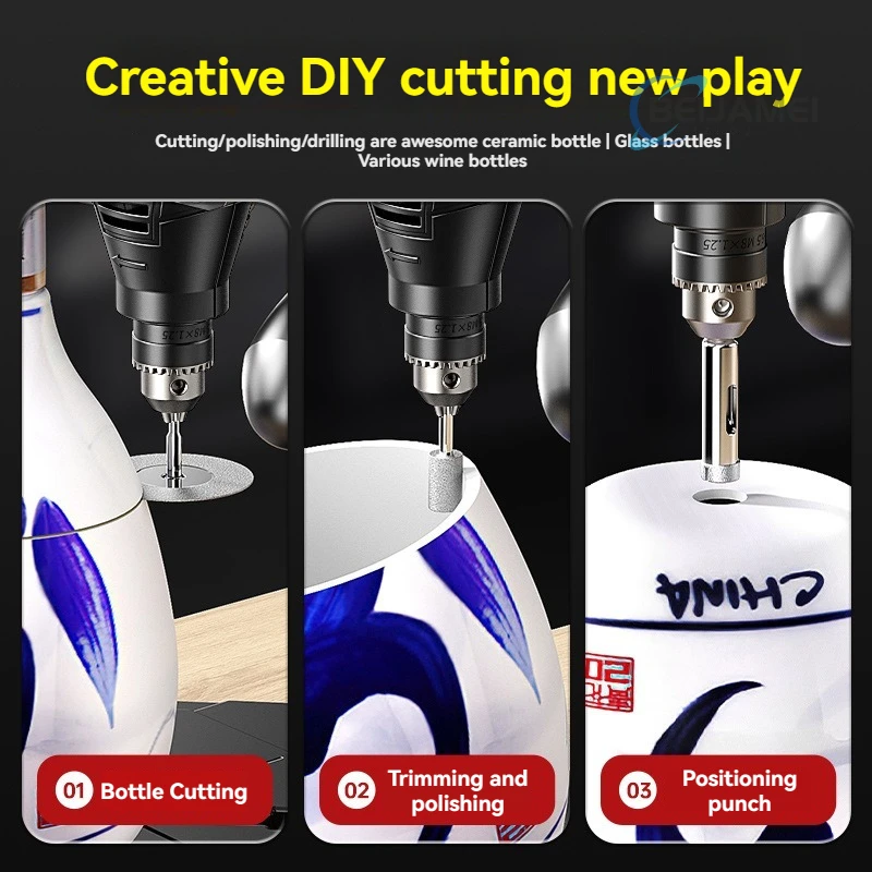 220V Multi-functional Wine Bottle Cutting Machine Small Ceramic Polishing Transformation Tool for Home Use