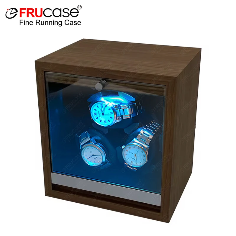 FRUCASE Watch Winder for automatic watches automatic winder for 3 watches 2 Rotation Modes Storage Case Memory Cotton