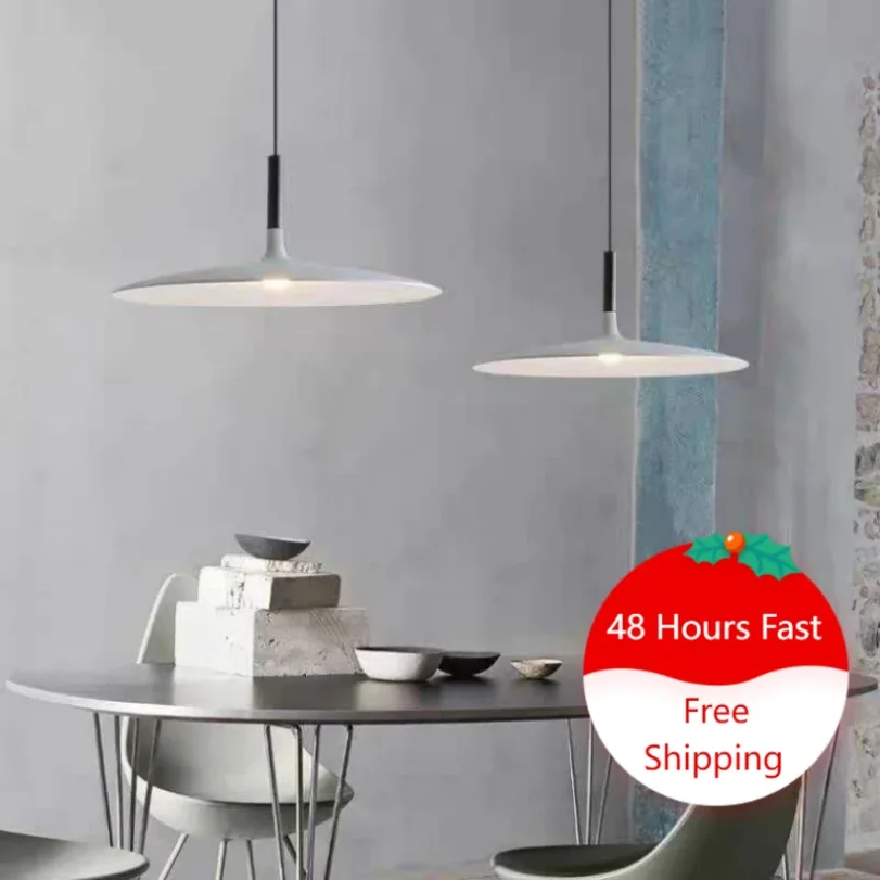 Imagem -03 - Modern Nordic Led Round Thin Pendant Light Lâmpada Pendurada Lustres de Teto para Cozinha Sala de Jantar Restaurante Café