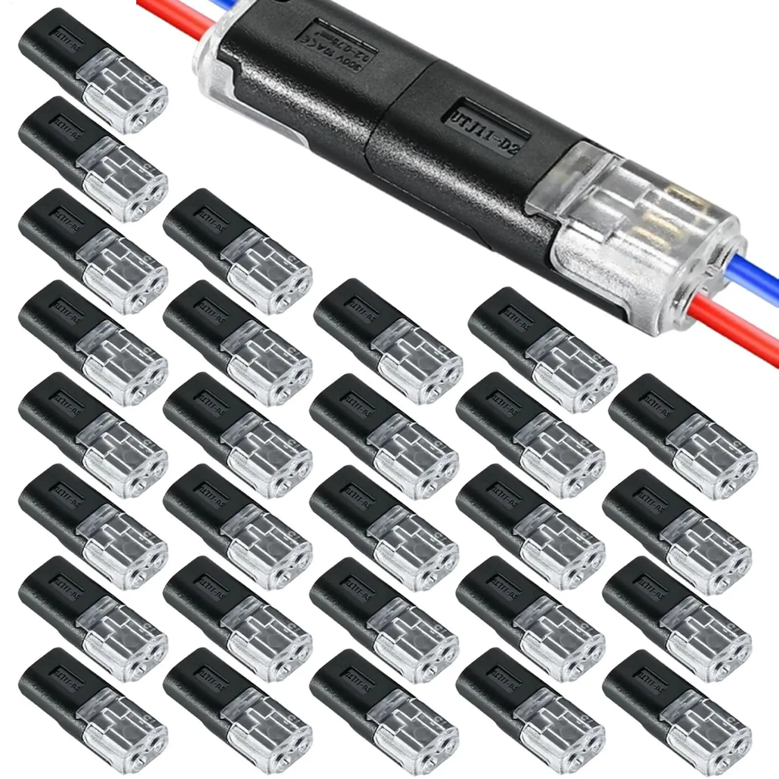 30pcs 2 Pin Connector No Stripping Adapter Multi-Purpose LED Connector For Automotive Car Modification Home Improvement