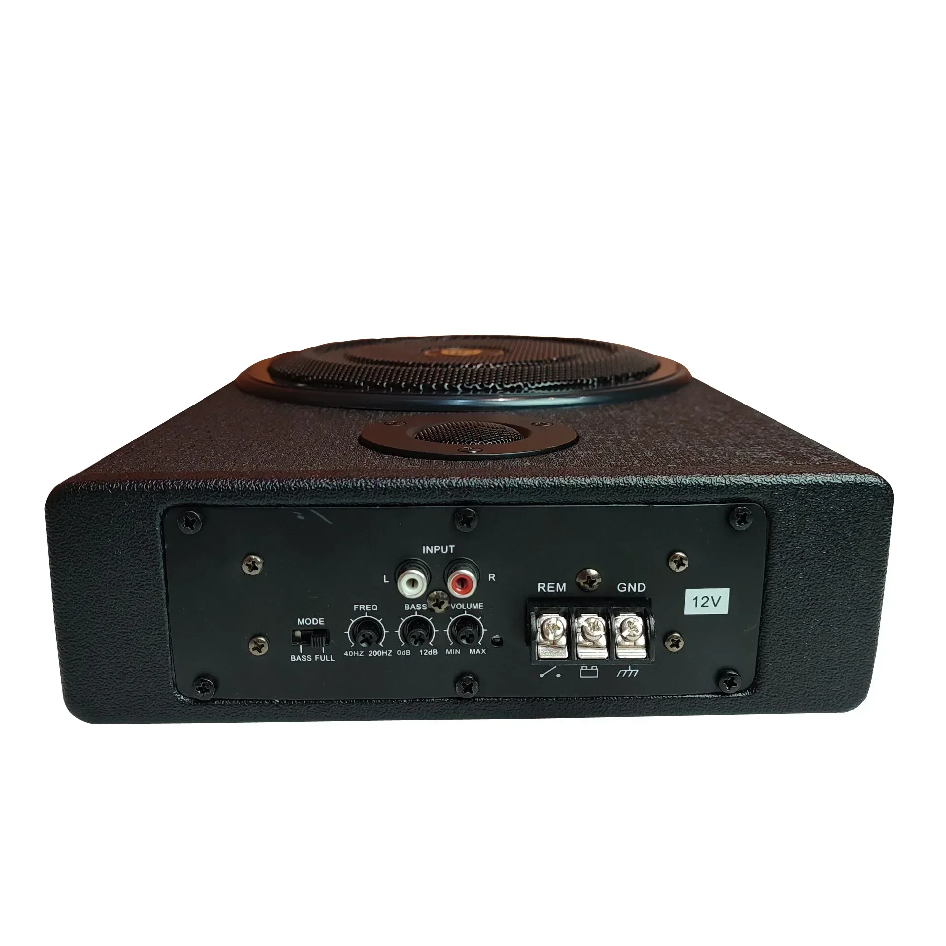Durable High power 12V with high pitched active wooden leather sound system 8-inch car ultra-thin seat subwoofer