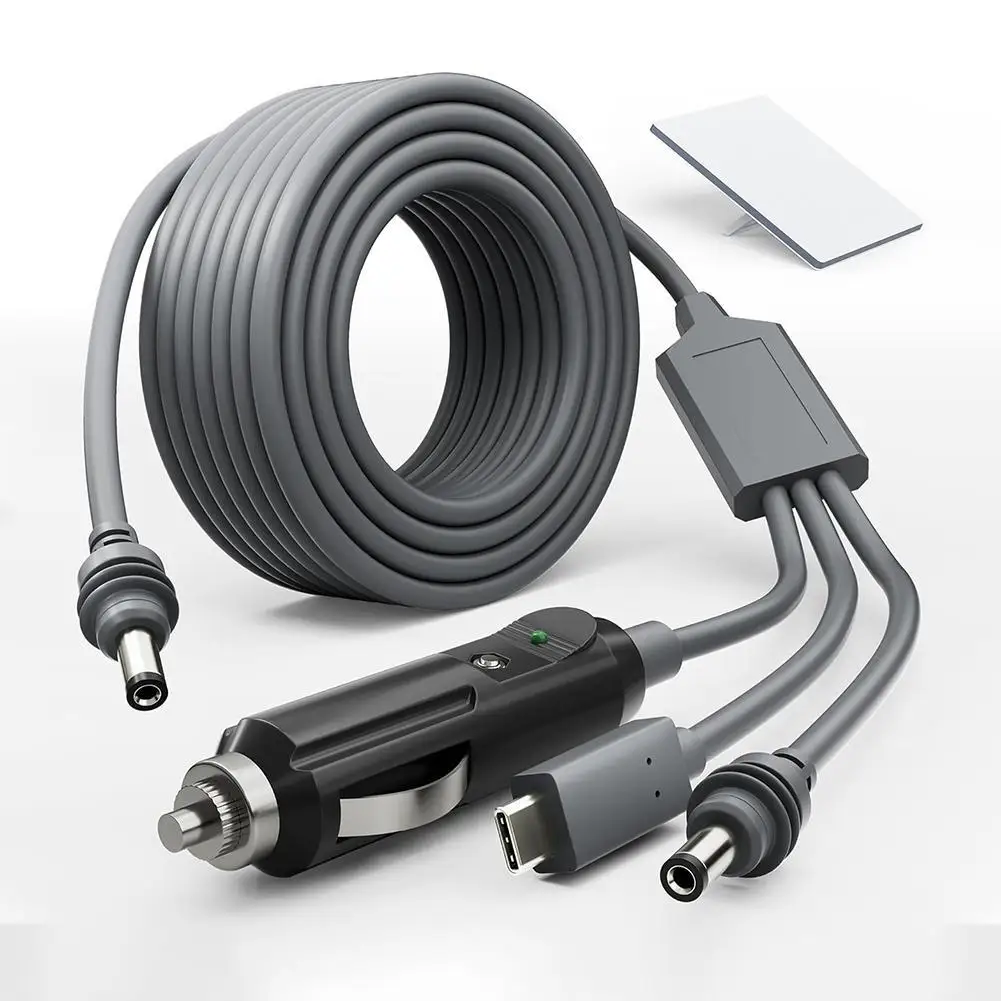 

Для Starlink Mini 3 в 1 Кабель питания постоянного тока 100 Вт + USB C 12-24 В Разъем прикуривателя DC Мужской кабель питания Шнур для Starlink Mini