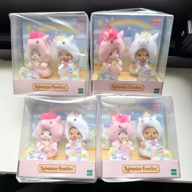 In Stock Japan Sylvanian Families Anime Figures Christmas Set Robot Unicorn Attack Toy Dressing Party Doll Festival Limited Gift