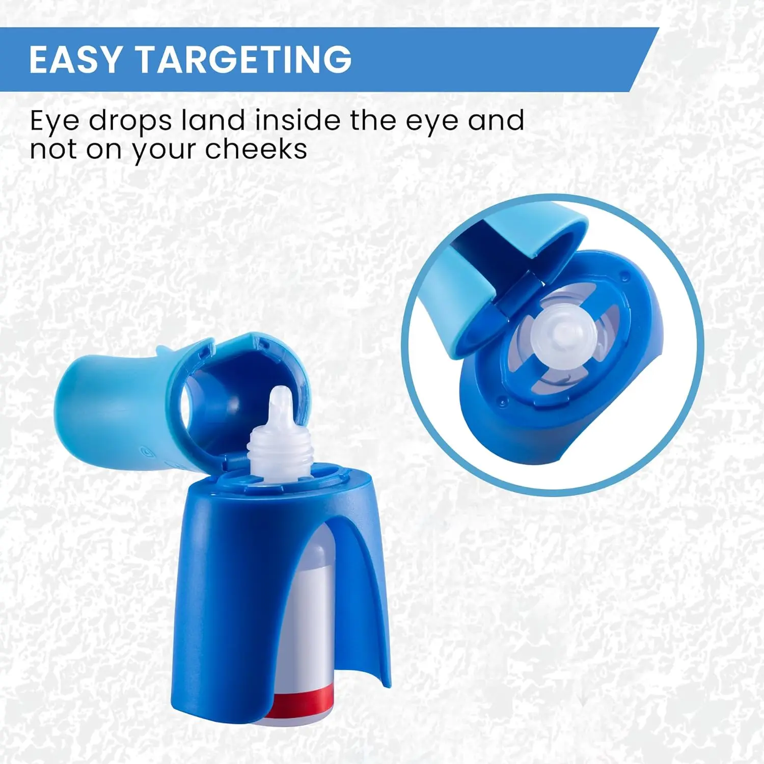 

Portable Eye Drop Guide Aid, Reusable Applicator Holder Safe Home Care for Seniors