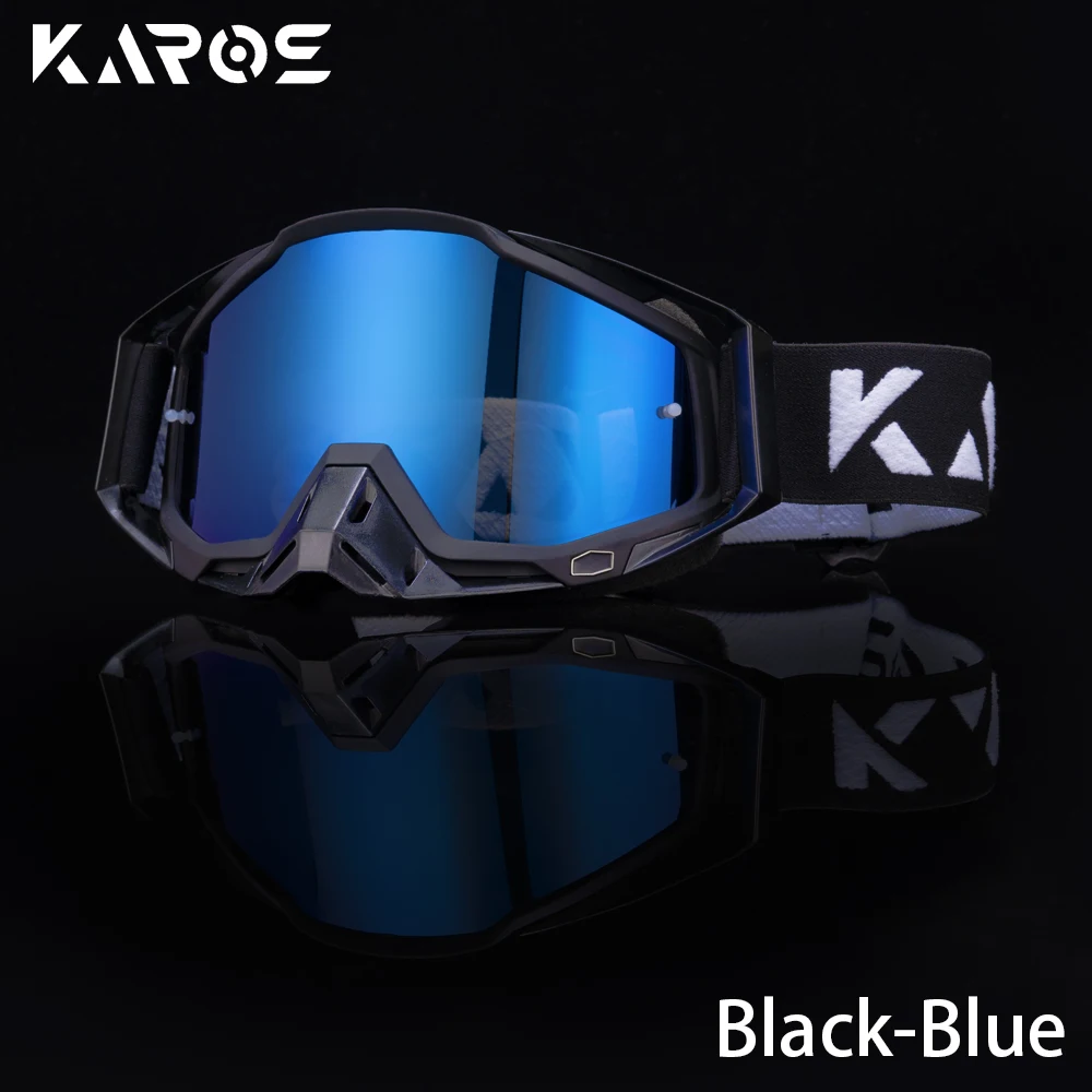 KAROS Motorcycle Goggles UV400 Anti-Fog MX Motocross Off-Road Helmet Compatible Riding Eyewear K336