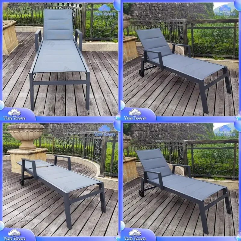Modern Steel Chaise Lounge Chair for Outdoor Leisure Pool Side Garden Courtyard Bedroom Exterior Versatile Furniture for Home