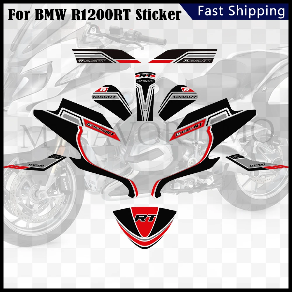 R 1200 RT Stickers For BMW R1200RT R1200 Tail Panniers Luggage Cases Trunk Knee TankPad Tank Pads Protection Fairing Fender