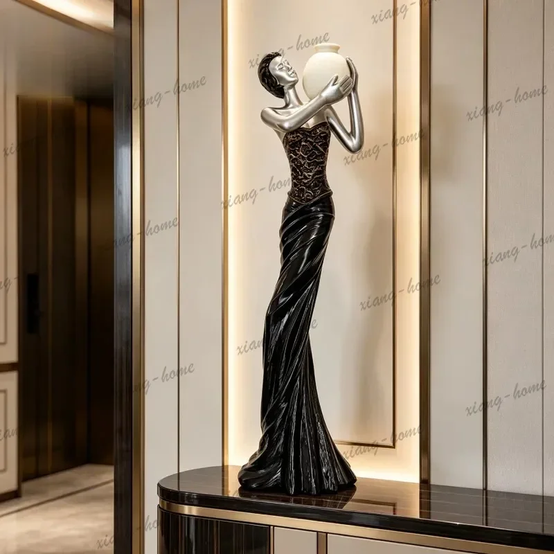 Nordic abstract figure ornament TV cabinet entrance corridor vertical decoration