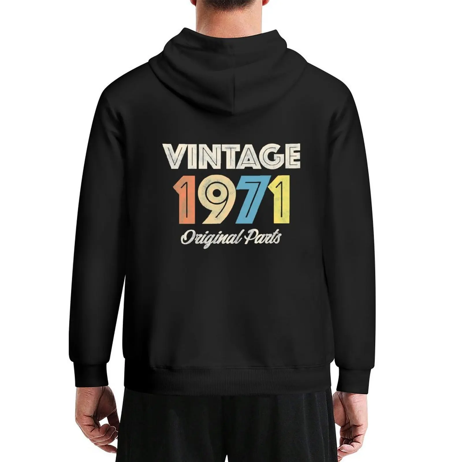 

Vintage Retro 1971 Birthday Original Parts Hoodie japanese style men clothes anime clothing graphic t shirts men graphic hoodies