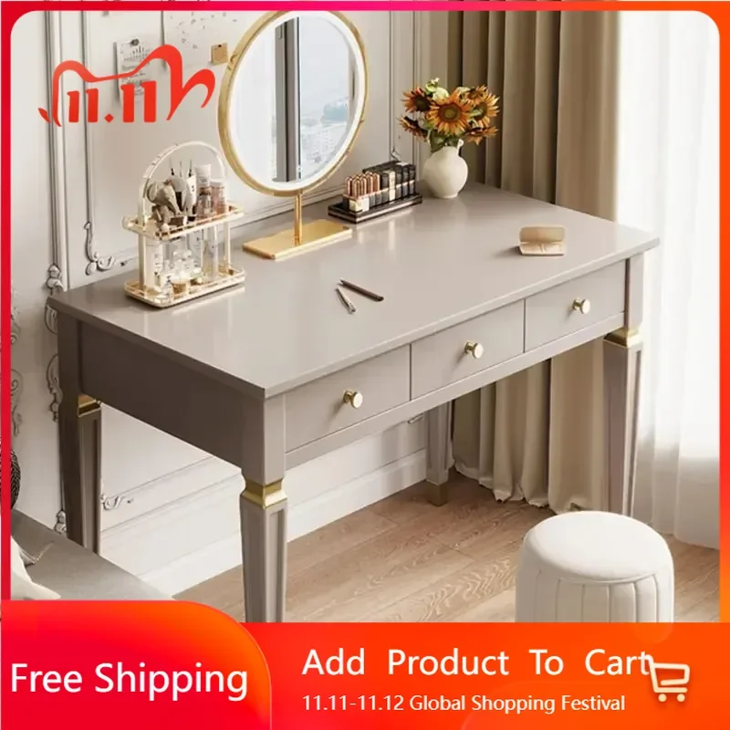 

Women Storage Vanity Table Wooden Aesthetic Space Saving Europa Dresser Organizer Luxury Salon Schminktisch Postmodern Furniture