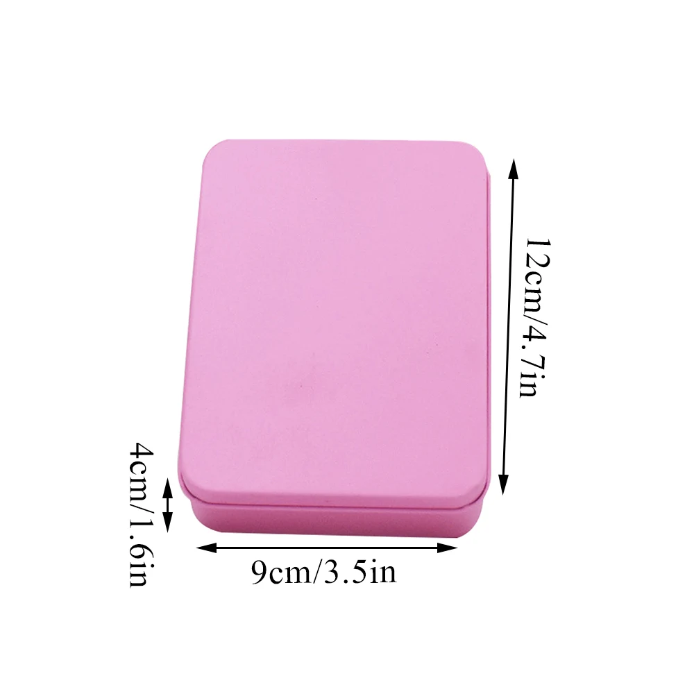 Metal Rectangular Mini Tin Box Empty Tinplate Push Storage Cases Candy Pill  Bins Jar Hinged Containers Multifunctional Gift Box