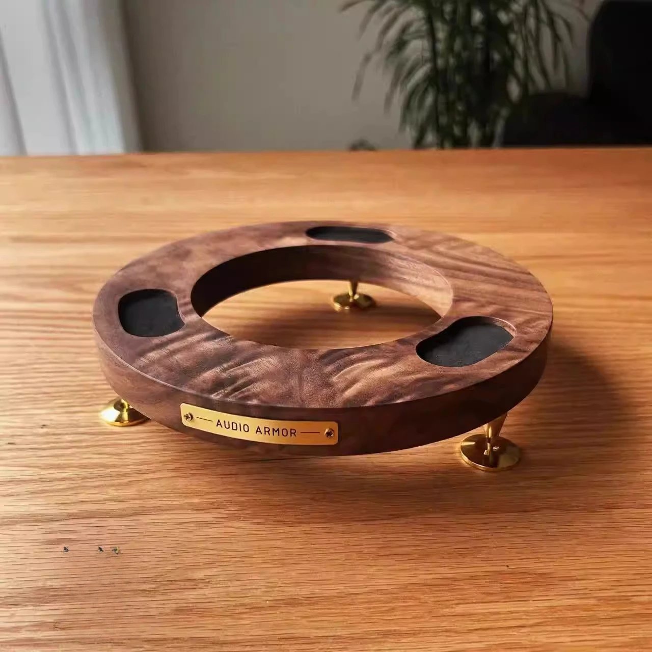 Suitable for Glazed 2/3/4/5 Crystal 45 Base Desktop Shock Absorber Audio Stand Black Walnut