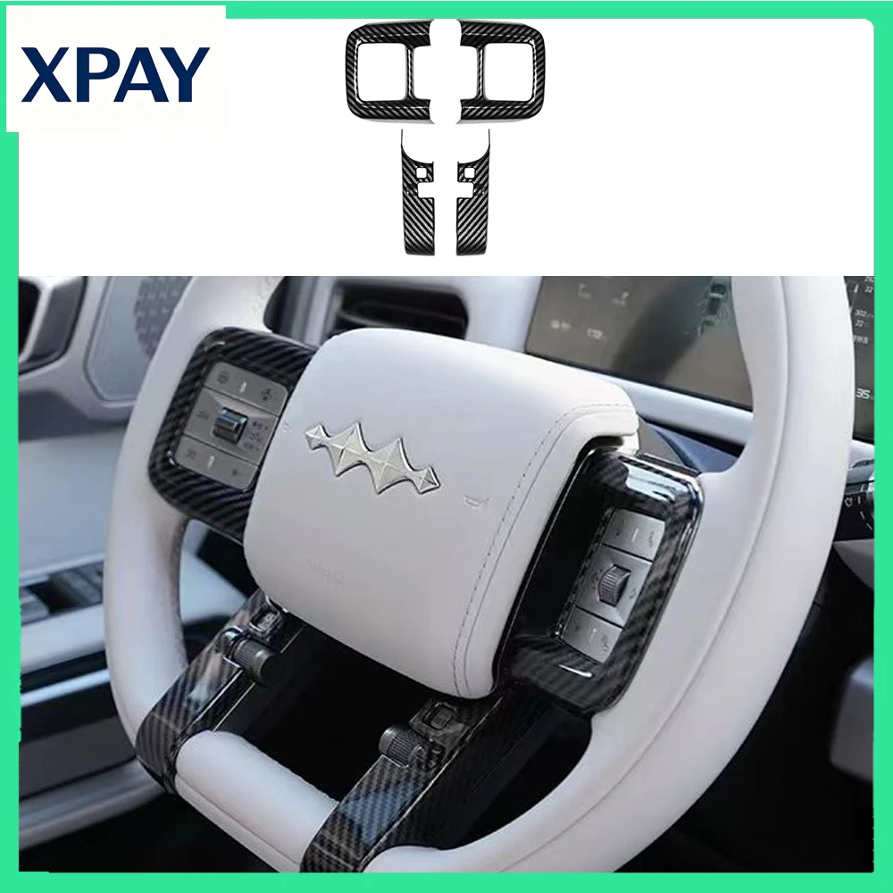 

New1 Suitable BYD Equation Leopard Titanium 3 Steering Wheel Decoration Sticker Button Frame Interior Decoration Carbon Fiber Pa