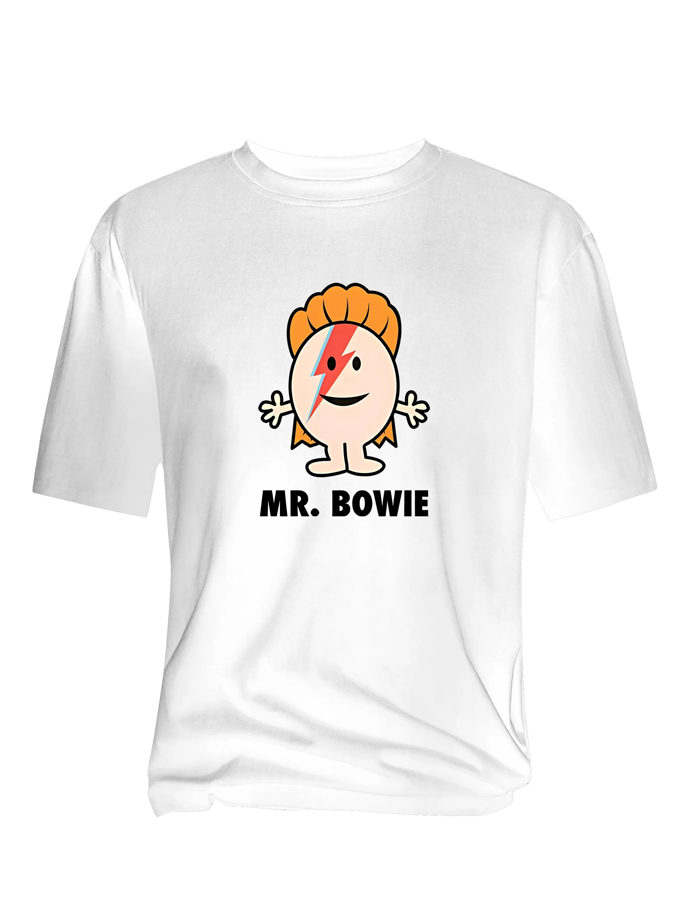 Plus Size Mr Bowie Crew Neck Tee - Breathable, Versatile, Short Sleeve T-Shirt for Summer Wear, Comfortable