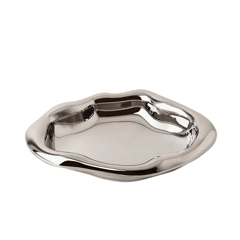 Modern Silver Jewelry Tray Ceramic Vanity Bathroom Trays Decorative Trays Trinket Organizer Home Decoration S Durable