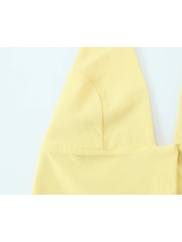 TFMLN جديد الرسن الرقبة مثير قمم للسيدات الصلبة الأساسية كلوبوير أزياء ضئيلة عارية الذراعين المرأة خمر أزياء قصيرة الشارع الشهير