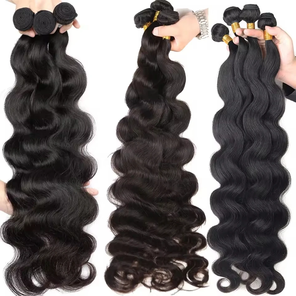 16A 100% пучки человеческих волос Бразильские 3 4 пучка Объемная волна Вьющиеся 30 40-дюймовый парик для наращивания волос Парики из натуральных волос
