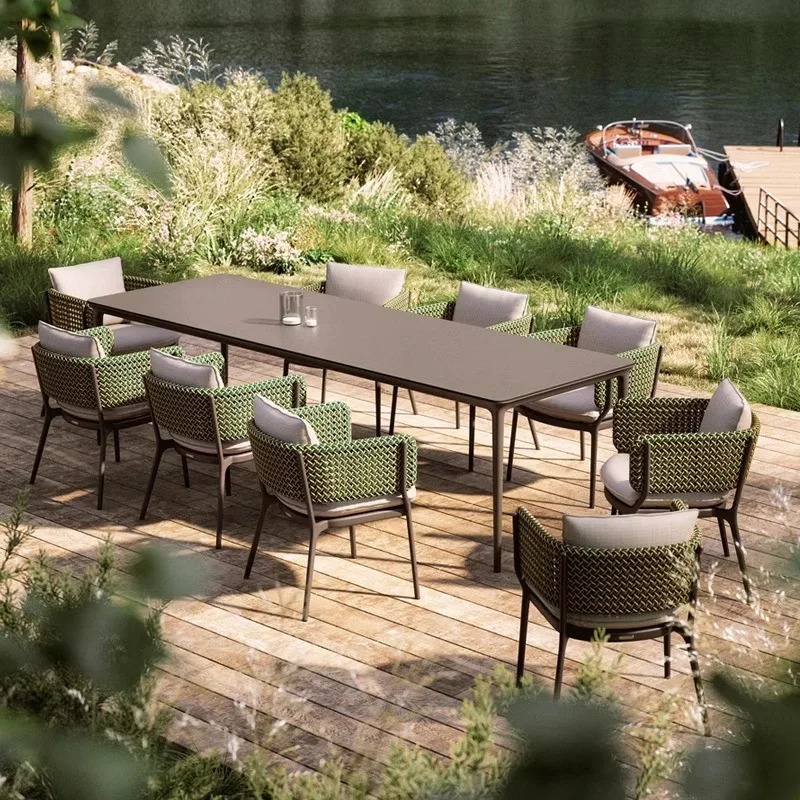 tables and chairs Balcony leisure area layout Outdoor terrace Courtyard Outdoor rattan chair group Commercial chairs outside
