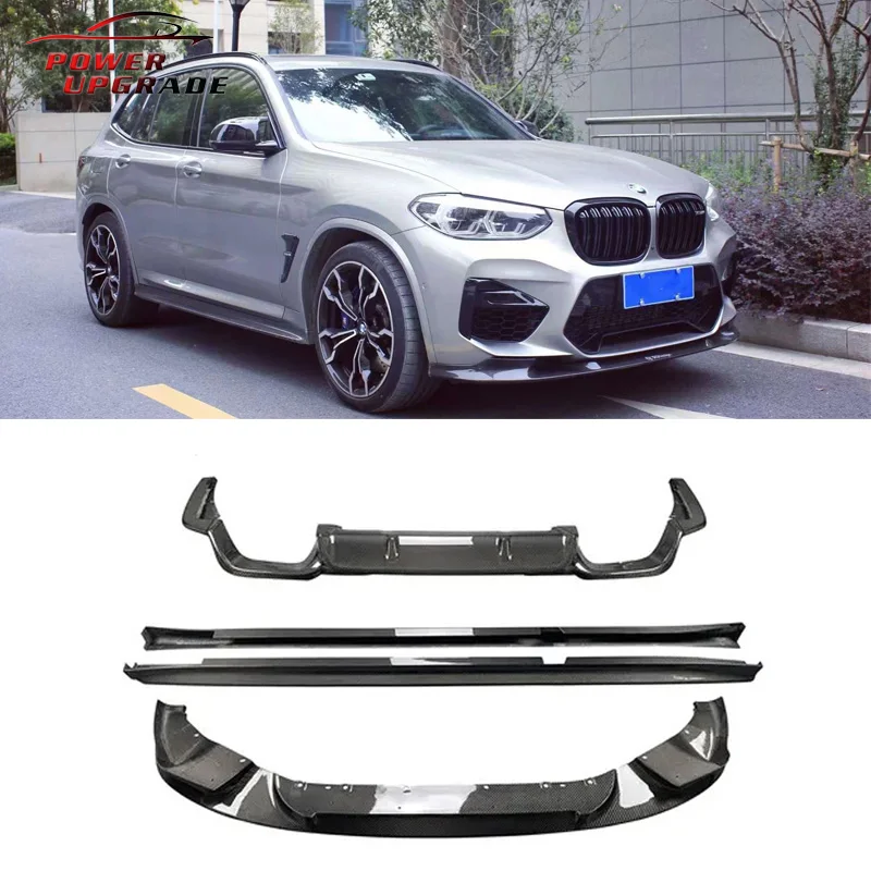 

3D Style Carbon Fiber Front Lip Side Skirts Rear Diffuser For BMW X4M F98 X3M F97 Body Kit