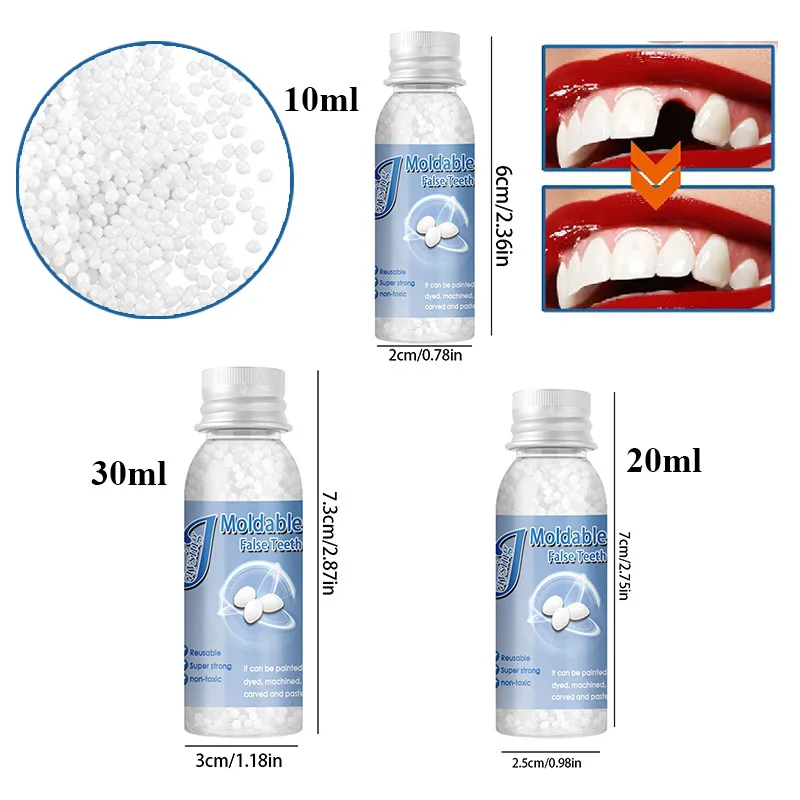 

Resin Temporary Tooth Repair Teeth Gaps False Teeth Solid Glue Denture Adhesive Teeth Whitening-Tooth Beauty Makeup 10g/20g/30g