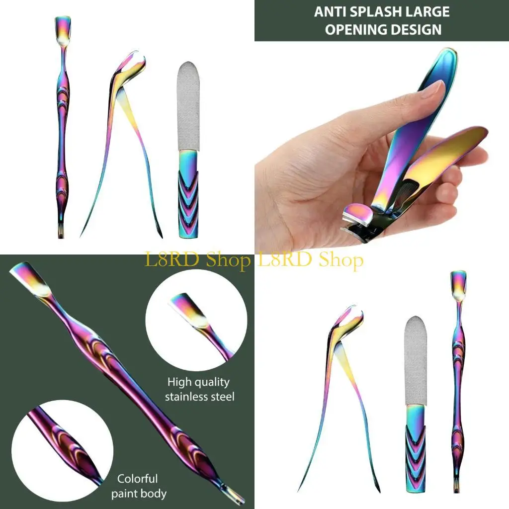 

L8RD 3 PCS Clippers Set с толкателями кутикулы для ногтей.