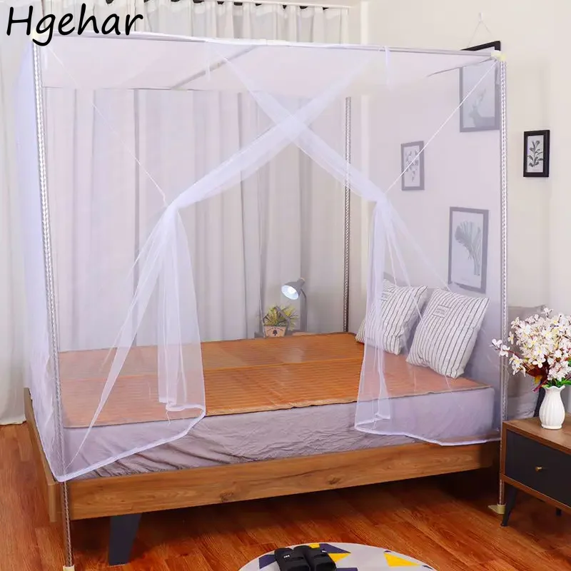 White Mesh Mosquito Net Camping Tent Square Foldable Summer Sleeping Bed Curtain Household Princess Lace Insect Canopy Dormitory