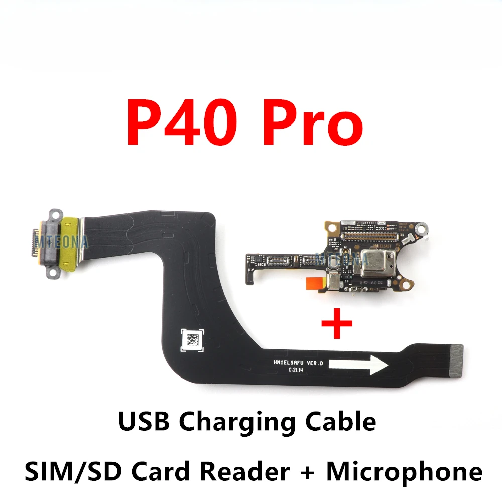 ميكروفون سيم بطاقة حامل صينية مجلس USB شحن حوض كابل مسطح لهواوي P40 برو موصل شريط مرن #6