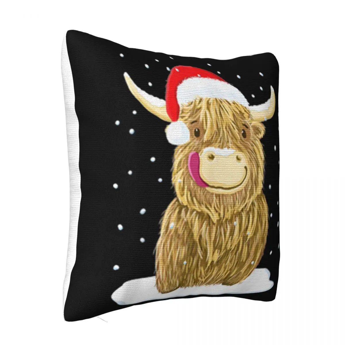 Premium Highland Cow Christmas Snow New Arrival Wholesale Swag Designs Graphic Letter Streetwear Fresh Design Pillow Case