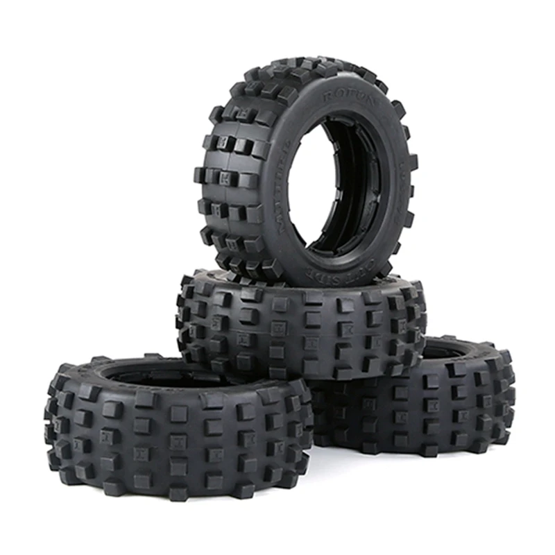 4 Pcs For 1/5 HPI ROFUN ROVAN KM BAJA 5T 5SC 5FT LOSI 5IVE T DBXL Truck Part Kit Rc Car Knobby Front Or Rear Tire Skin