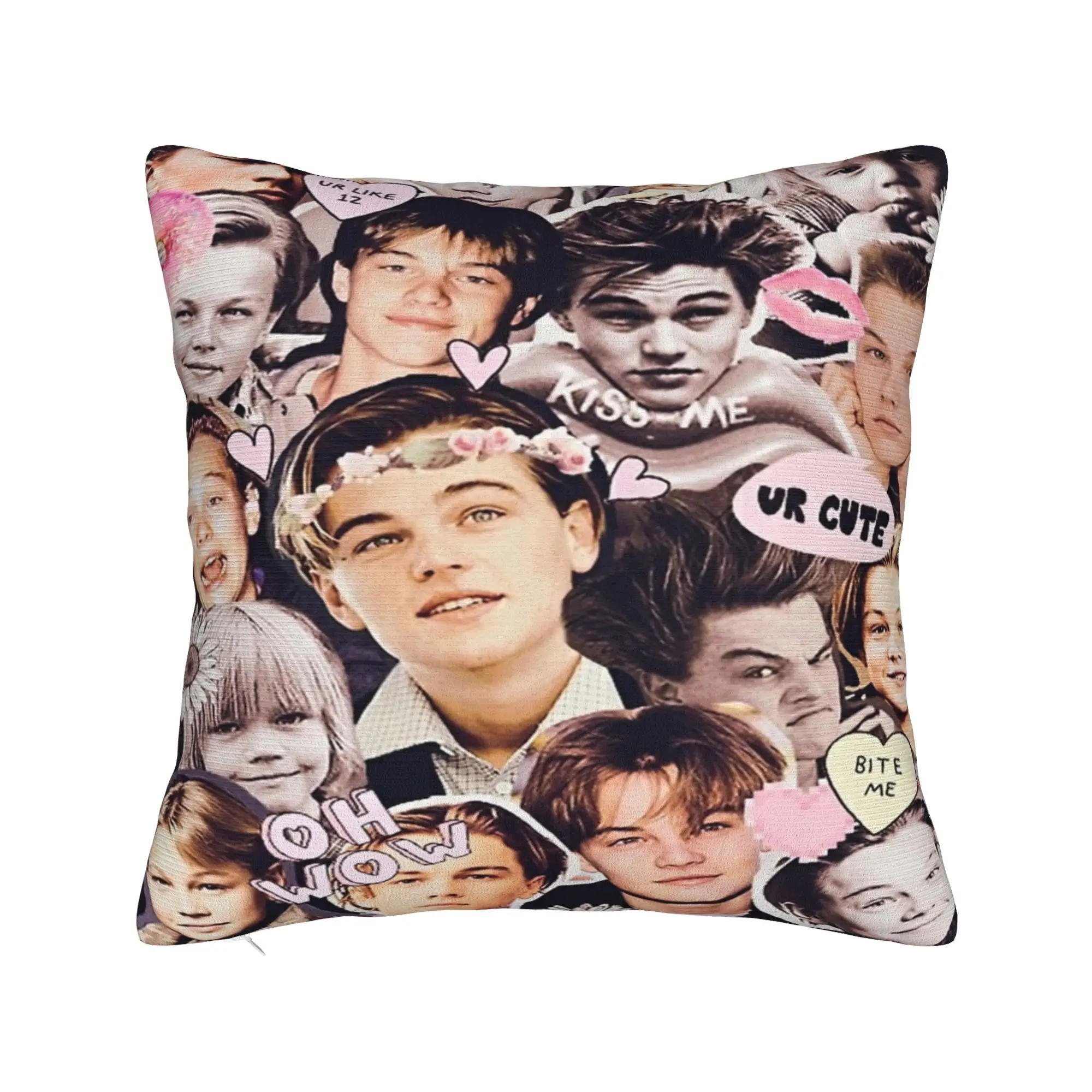 Y2K Home  Vintage Leonardo DiCaprio Collage Decorations Pillowcases Accessories Titanic Leo Pillow Cover Square Multi-Size